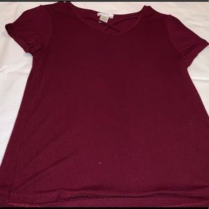 Bozzolo Kids Tshirt. Dark red. Criss Cross Neck.